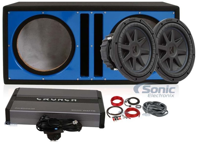 2) Kicker 44CVX104 CVX 10" Subwoofers+Vented Sub Box Enclosure+Amplifier+Amp Kit Image 1