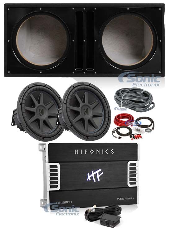 2) Kicker 44CVX122 CVX 12" 3000w Car Subwoofers+Vented Sub Box+Amplifier+Amp Kit Image 1