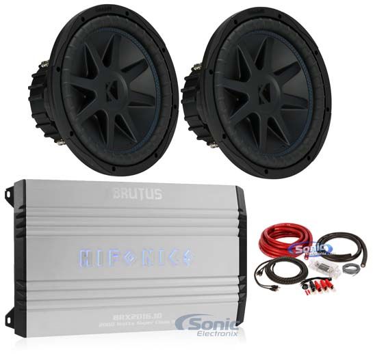 (2) Kicker 44CVX124 Comp VX CVX 12" 1500w Subwoofers+Hifonics Amplifier+Amp Kit Image 1