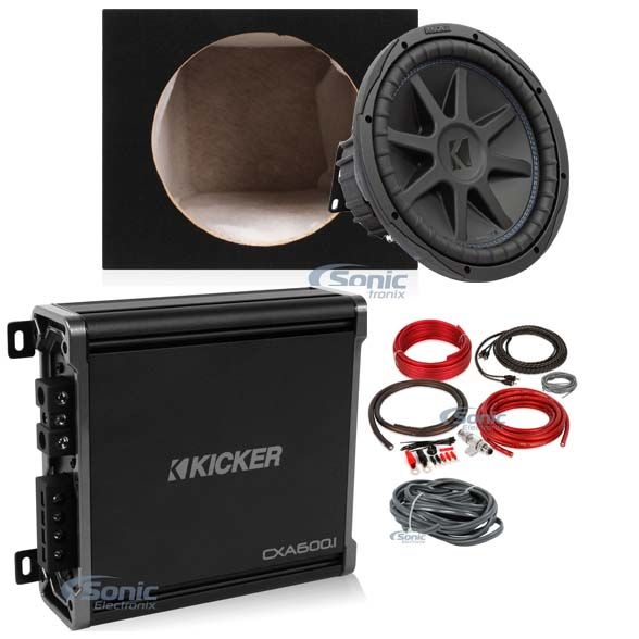 Kicker 44CVX124 Comp VX CVX 12" 1500w Subwoofer+Mono Amplifier+Free Box and Wire Image 1