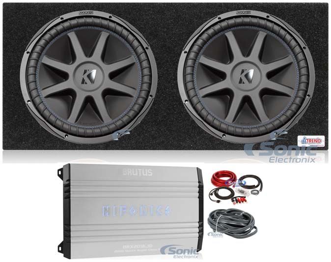 2) Kicker 44CVX152 CVX 15" 4000w Car Subwoofers+Sealed Sub Box+Amplifier+Amp Kit Image 1