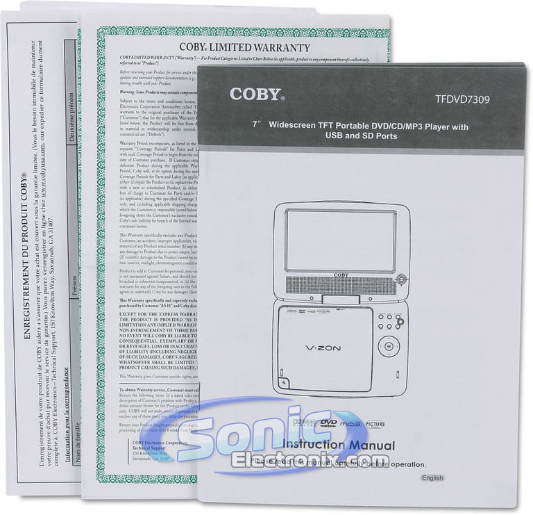Coby TF-DVD7309 7" LCD Screen Portable DVD Player (TFDVD7309) Image 12