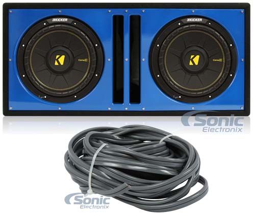(2) Kicker 44CWCD124 CompC 12&ldquo; 1200 Watt Car Subwoofers+Vented Sub Box Enclosure Image 1