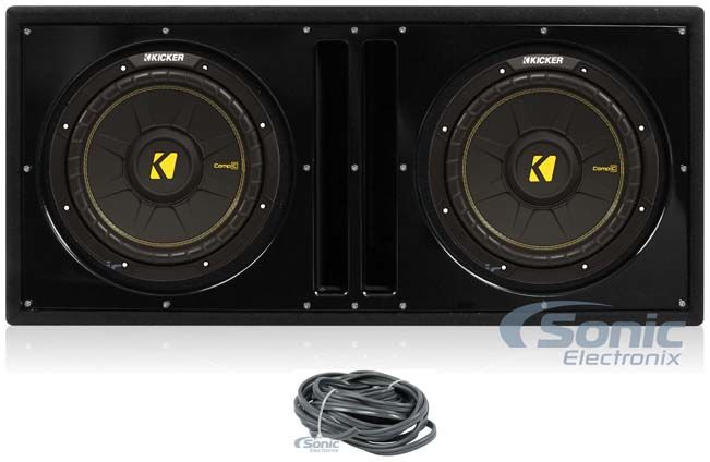 (2) KICKER 44CWCS124 CompC 12" 1200 Watt Car Subwoofers+Vented Sub Box Enclosure Image 1