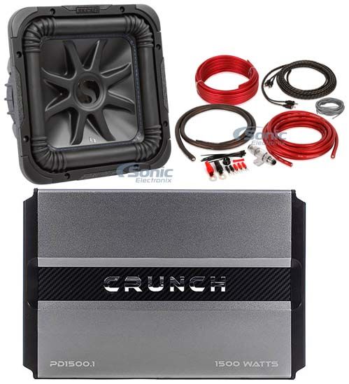 Kicker L7S102 L7 10" 600 Watt 2-Ohm Solobaric Car Sub+750W Amplifier+Amp Kit Image 1