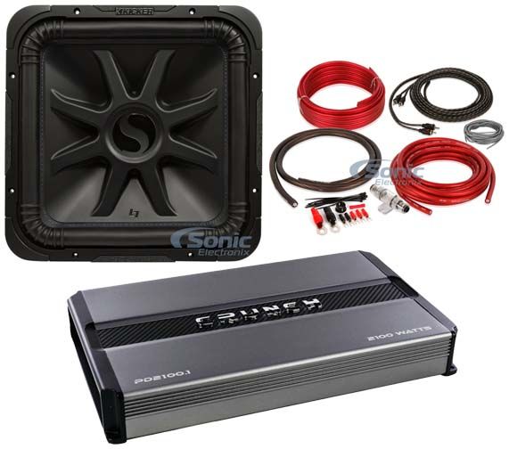 Kicker L7S154 15" 1000 Watt Solobaric L7S Car Subwoofer+Mono Amplifier+Amp Kit Image 1