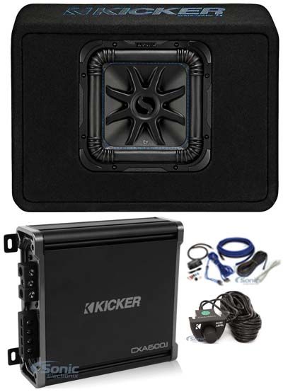 Kicker 44TL7S102 10" 1200w Solo-Baric Loaded Subwoofer+Amplifier+Remote+Amp Kit Image 1