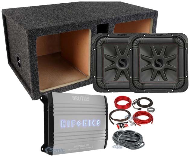 (2) KICKER 45L7R104 10" 2000w L7R Subwoofers Solo-Baric Subs+Box+Amp+Amp kit Image 1