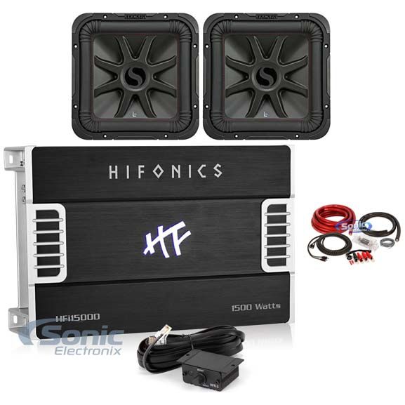 2) KICKER 45L7R122 12" 1200w L7R Car Subwoofers, Solo-Baric Subs+Amp+Amp Kit Image 1