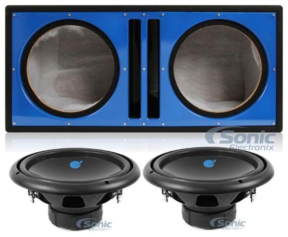 Planet Audio 12" 3600W DVC Subwoofer AC12D (2)+Dual 12" Vented Sub Box Enclosure Image 1