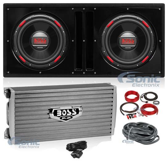 (2) Boss Audio AR120DVC 12" Subwoofers + Vented Box + Mono Amplifier + Amp Kit Image 1