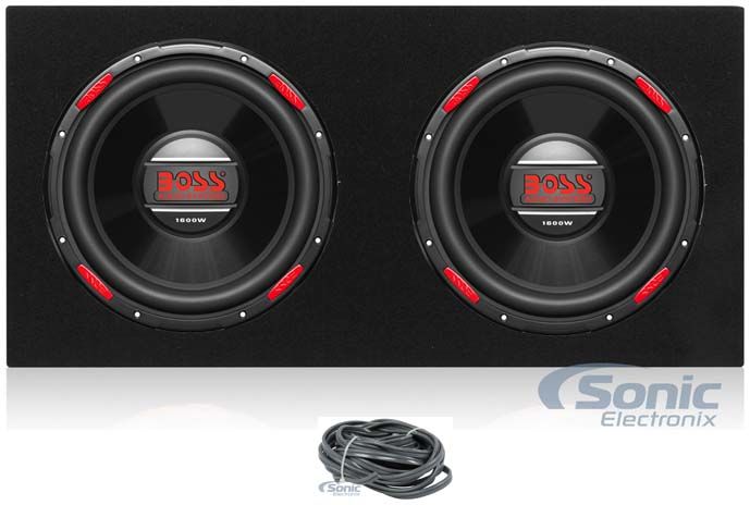 (2) Boss Audio AR120DVC 12" 1600w DVC Car Subwoofers + Sealed Sub Enclosure Image 1