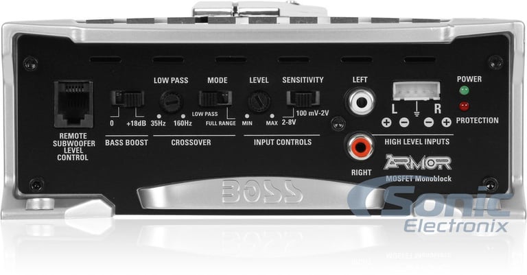 Boss Armor AR1500M 1500 Watt Mono Compact Size Amplifier + Bass Remote+Amp Kit Image 6