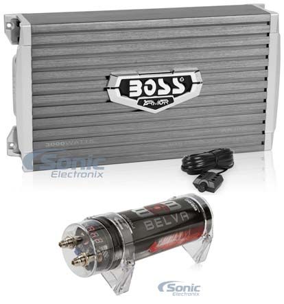 Boss AR3000D Monoblock Amplifier with Bass Remote + 2 Farad Capacitor Image 1