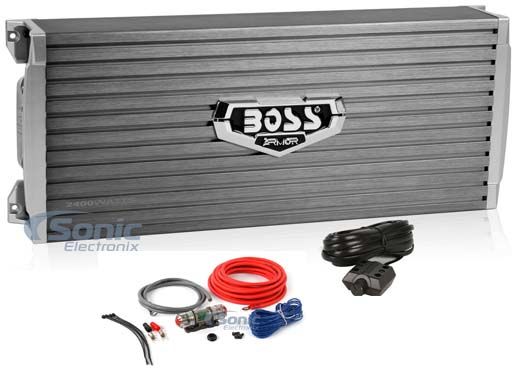 BOSS Audio AR2400.4 Amplifier with Bass Remote + 8 Gauge Amp Kit Image 1
