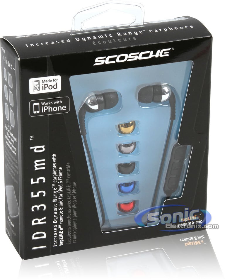 Scosche IDR355md Increased Dynamic Range In-Ear Headphones (6 Different Color Caps) Image 8