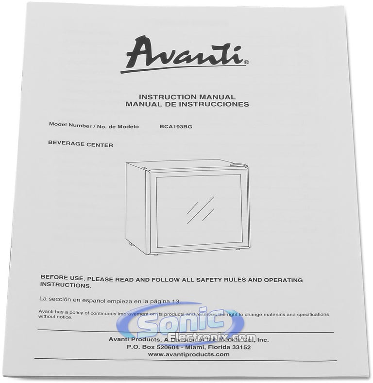 Avanti BCA193BG (Black w/ Glass Door) Image 4