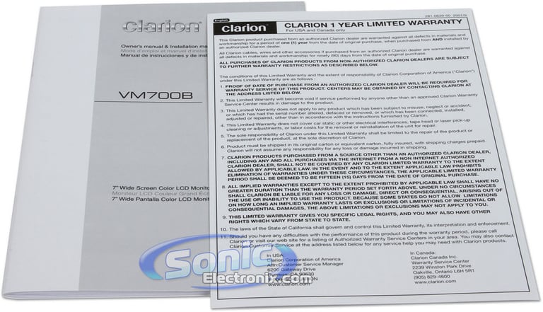 Clarion VM700B Image 8