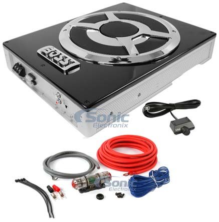Boss Audio BASS1400 10" 1400w Car/Truck Slim Under-Seat Active Subwoofer+Amp Kit Image 1