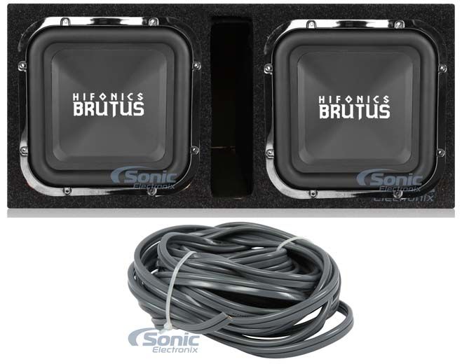(2) Hifonics BRZ12SQD4 12" 2400w Square Car Subwoofers+Vented Sub Enclosure Box Image 1