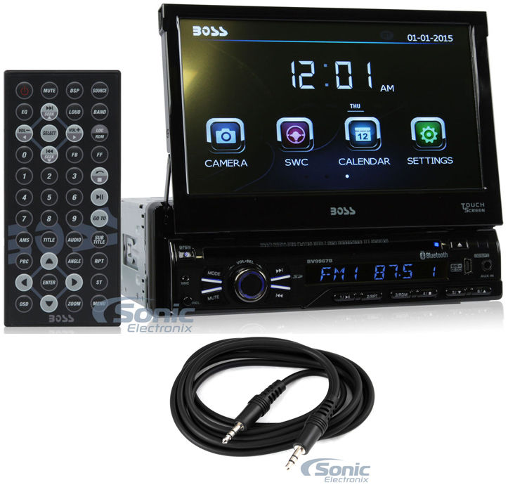 Boss Audio BV9967B 1-Din 7" In-Dash Car Bluetooth DVD Receiver USB/SD/AUX+Cable Image 1