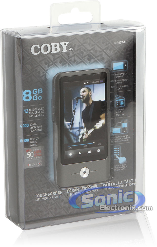 Coby MP837-8G 8GB 3" Touch Screen Video MP3 Player With FM Radio - Black Image 11