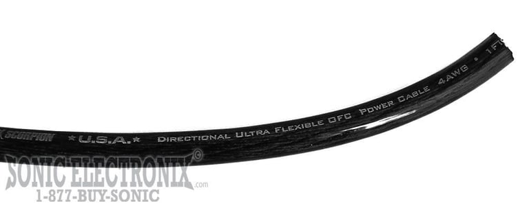 4 Gauge BLACK Power / Ground Cable PRICED PER FOOT Image 1