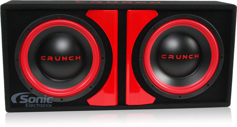 Crunch CR-212A 1000w Dual 12" Powered Loaded Subwoofers In Enclosure + Amp Kit Image 7