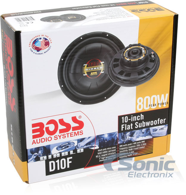 2) Boss D10F 10" 1600W Shallow Car Audio Subwoofers + 2) 10" Single Sealed Boxes Image 36