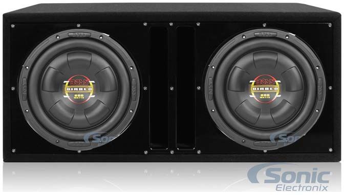 (2) BOSS D10F Subwoofers + Dual Vented Sub Box Image 1