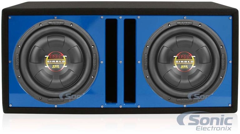 (2) BOSS D10F 10" 1600W Shallow Slim Car Audio Subwoofers + Dual Vented Sub Box Image 1