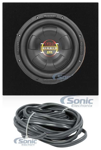 Boss D10F 10" Subwoofer + Sealed Sub Box Enclosure Image 1