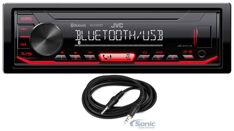 JVC KD-X260BT Car Digital Media Bluetooth Receiver iphone/Android/USB+Cable Image 1