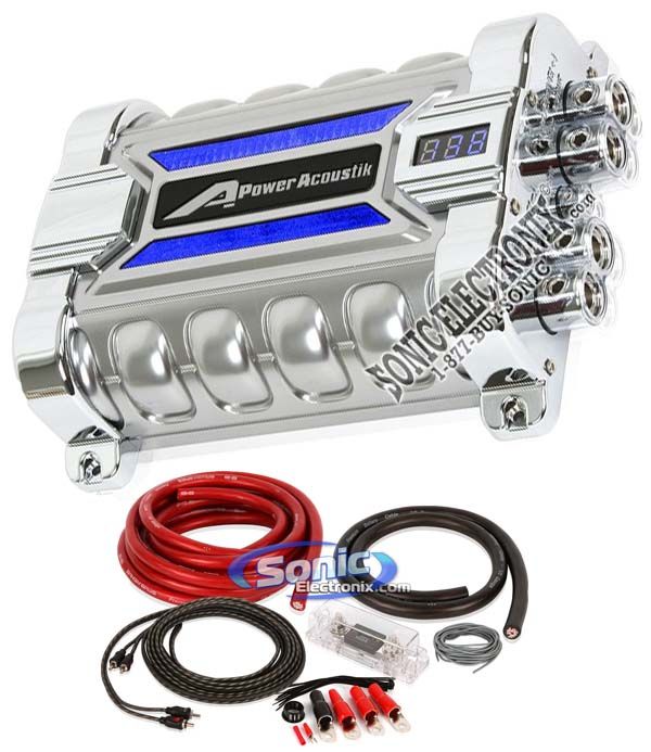 POWER ACOUSTIK 30 FARAD CAR DIGITAL CAPACITOR+AMP KIT Image 1