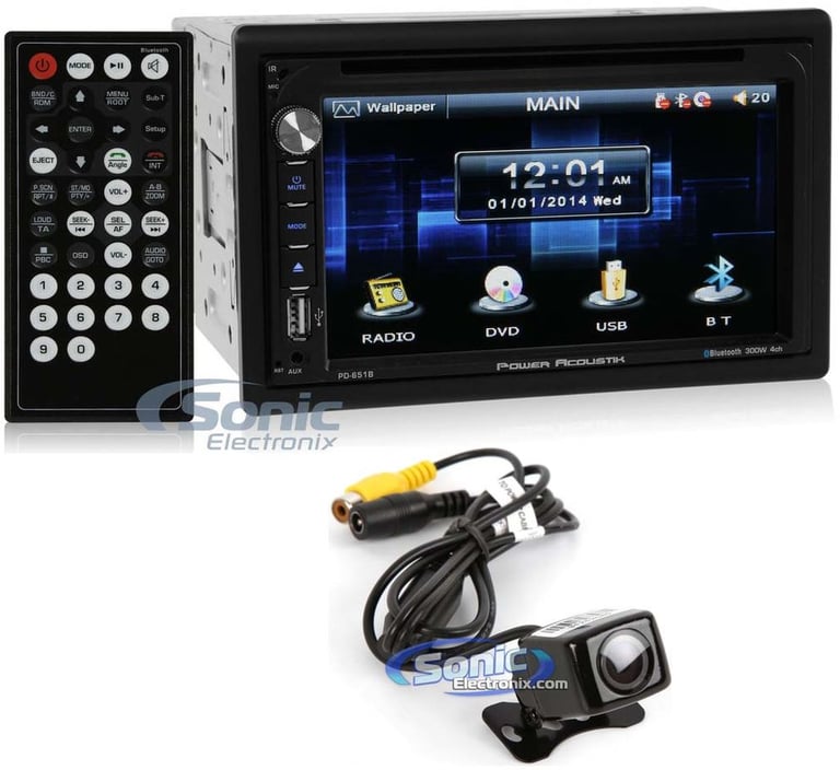 Power Acoustik PD-651B 6.5" DVD/CD In Dash Car Monitor+Bluetooth/USB+Camera Image 1