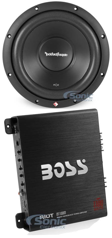 Rockford Fosgate R2D2-10 10" 500W 2-Ohm Car Subwoofer + R1100M 1100W Amplifier Image 1