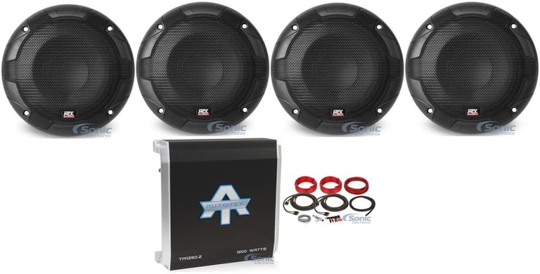 (2) MTX Audio TERMINATOR65 + Stable 4-Channel Class-A/B Amplifier + Amp Kit Image 1
