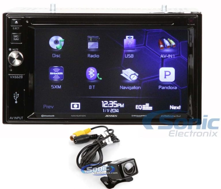 Jensen VX6628 Multimedia Receiver + Universal Surface Mount Back-Up Camera Image 1