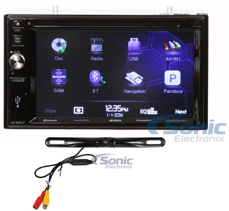 Jensen VX6628 Multimedia Receiver + FREE Universal License Plate Backup Camera Image 1