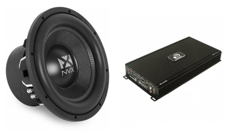 Massive Audio BP2000.1 + 1 NVX VCW122 1000 Watt RMS 12" Subwoofer Image 1