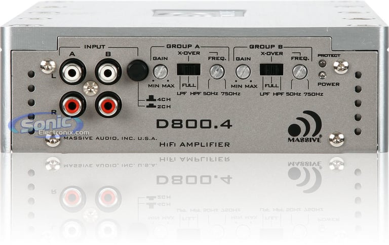 Massive Audio D 8004 (D8004) + FREE 4-Channel 4 Gauge Amp Wire Kit Image 3