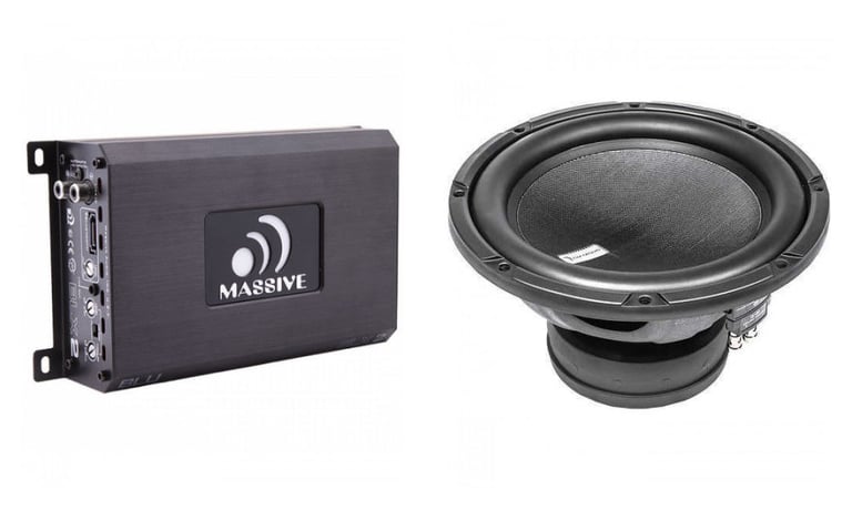 Massive Audio BLX2 480 Watt Amp + 12" Diamond Audio 12" Subwoofer Image 1