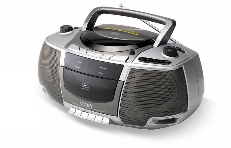 Coby CXCD248 (CX-CD248) Portable CD/AM/FM Cassette Radio Boombox Image 1