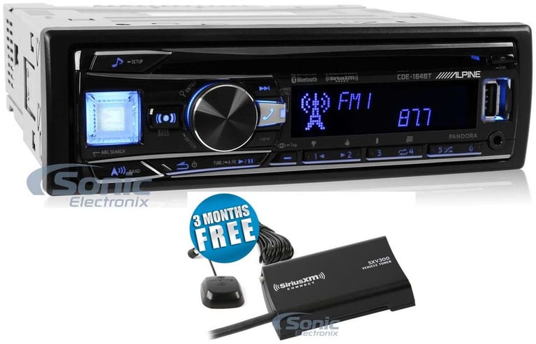 Alpine CDE-164BT + SiriusXM Tuner Image 1