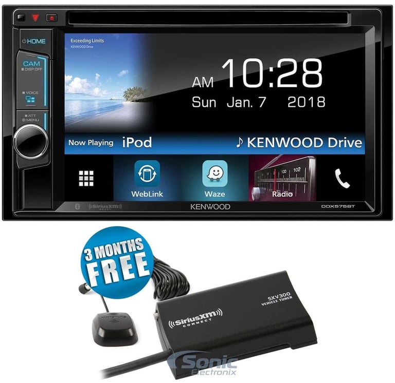 Kenwood DDX575BT (DDX575) + SiriusXM Tuner Image 1