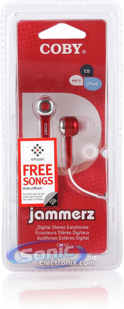 Coby CVE52RED Jammerz (Red CVE52) Stereo Headphones Image 6