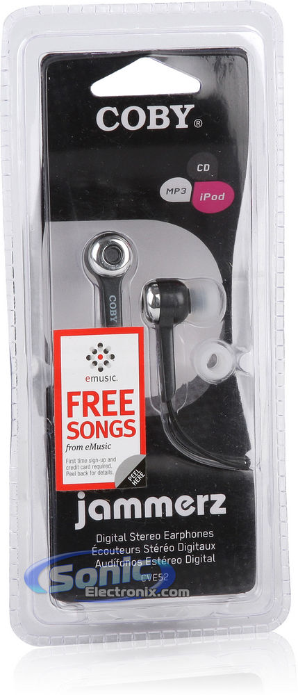 Coby CVE52BLK Jammerz (Black CVE52) Stereo Earphones Image 6
