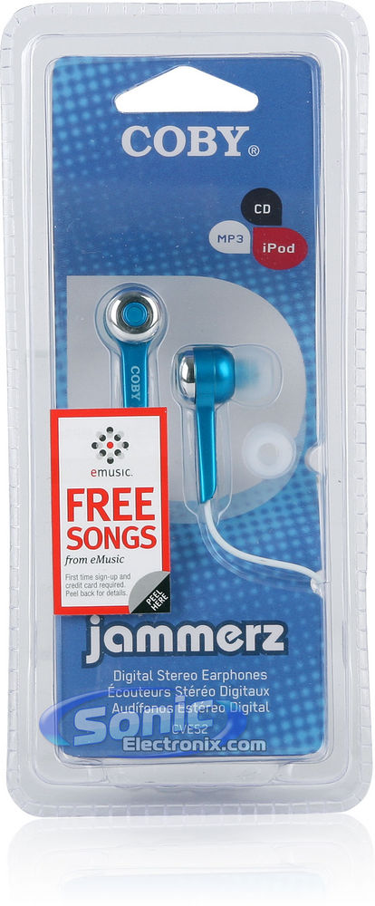 Coby CVE52BLU Jammerz (Blue CVE52) Stereo Earphones Image 6