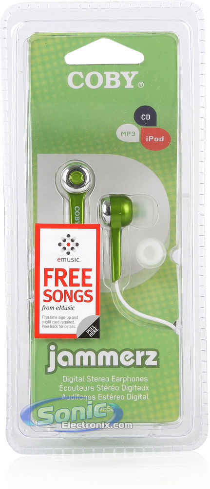 Coby CVE52GRN Jammerz (Green CVE52) Stereo Earphones Image 6