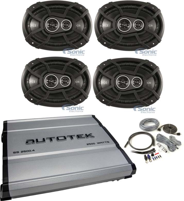 (2)Pairs Of Kicker 43CSC6934 6x9" 2-Way Car Speakers+4 Channel Amplifier+Amp Kit Image 1